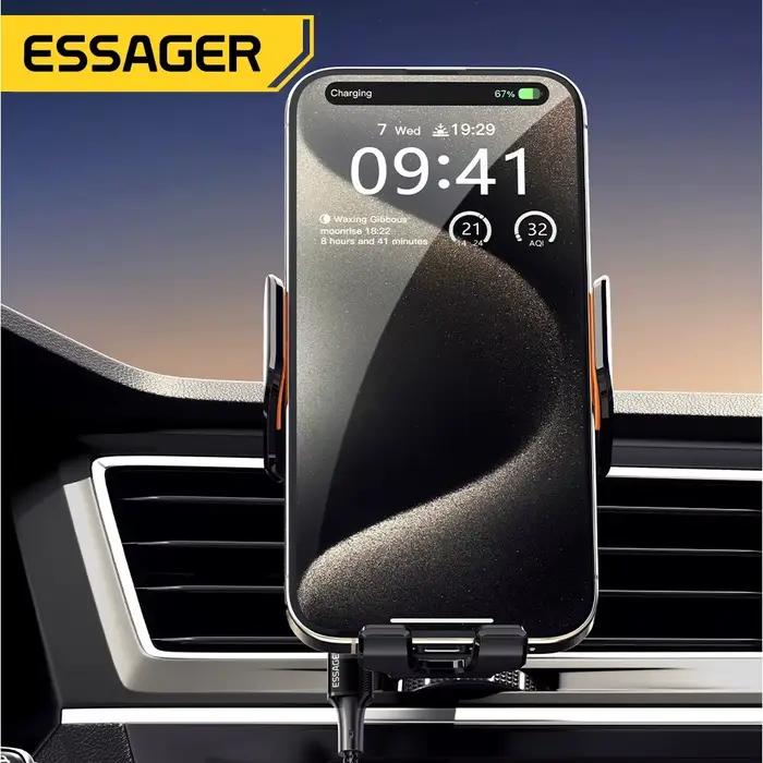 Essager-Chargeur sans fil Qi pour voiture, support de téléphone portable, support de montage sur gri