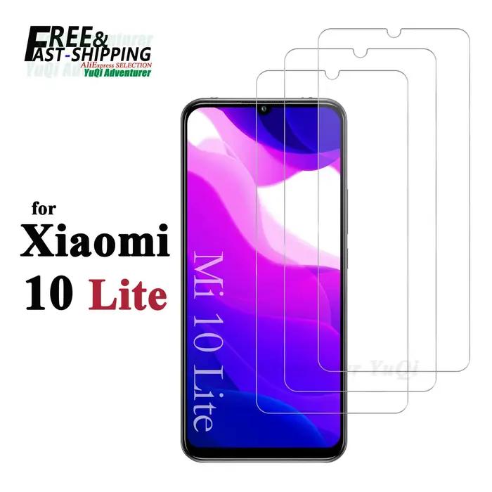 Protecteur d'écran pour Xiaomi MI 10 Lite 5G, verre trempé HD cristal haute aluminium anti-rayures 9