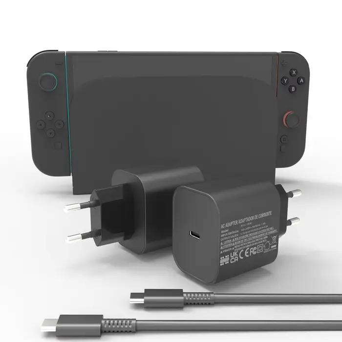 Adaptateur d'alimentation ca pour Switch 2, avec câble de Type C de 120cm, charge rapide 60W pour Sw