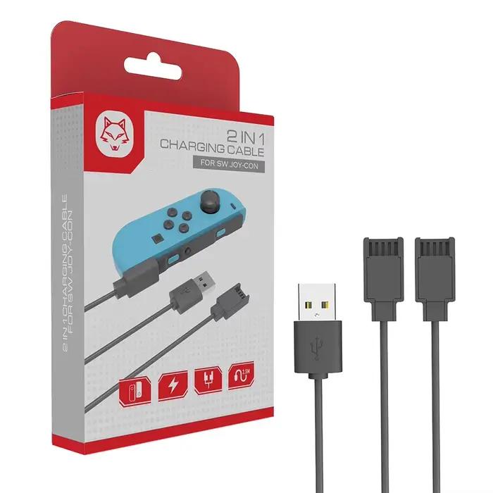 Câble de chargeur USB pour contrôleur Joycon, câbles de chargement de voyage 2 en 1, cordon de charg