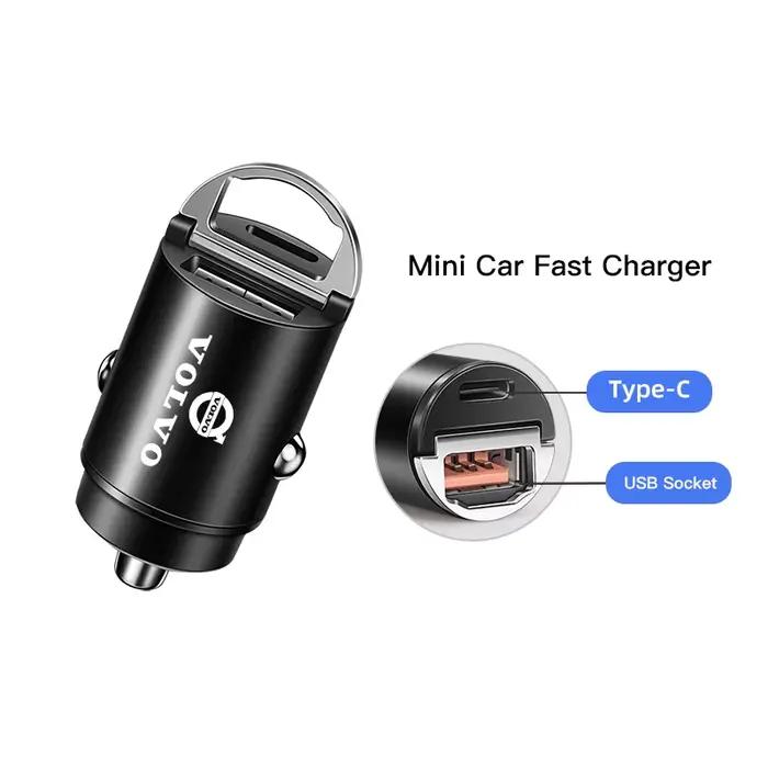 Chargeur de voiture mini 100W QC3.0 PD à charge rapide USB Type C pour Volvo V60 XC60 XC90 S60 XC40