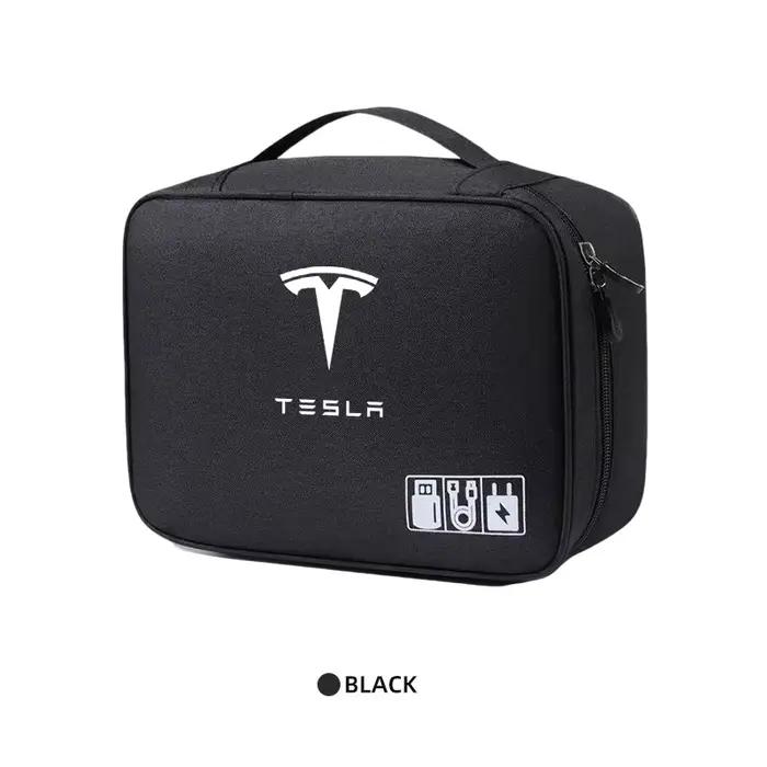 Sac de rangement électronique numérique pour câble de voyage, Logo de voiture, pour Tesla modèle 3 Y