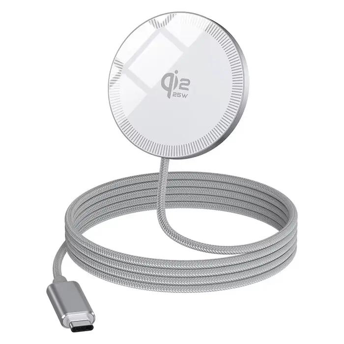 Chargeur sans fil magnétique Lenovo Qi 2 25W, charge rapide 20W pour iPhone 15/14/13/12 Series, char