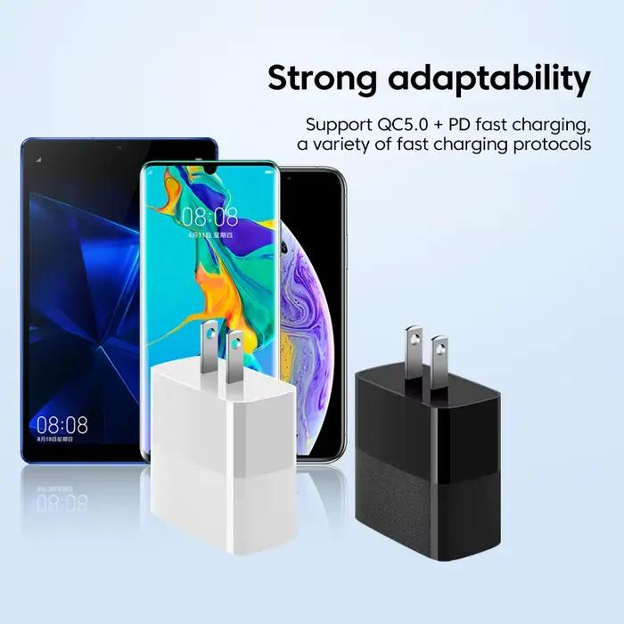 Elough-Chargeur USB LED à charge rapide 100W, PD, Charge rapide 5.0, Adaptateur de type C pour iPhon