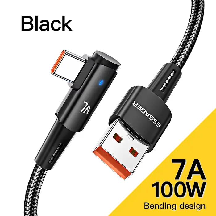 Essager 100W USB Type C vers USB C câble Angle de 90 degrés pour iPad MacBook Pro Xiaomi Samsung Hua