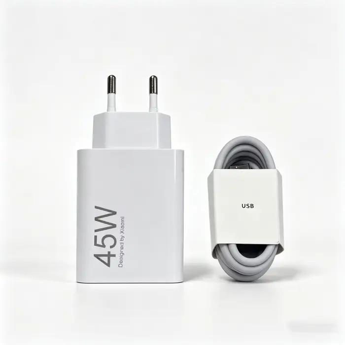 Chargeur XIAOMI 45W Type C Turbo Charge, charge rapide, compatible avec Redmi Note 15 14 13 12 11 X