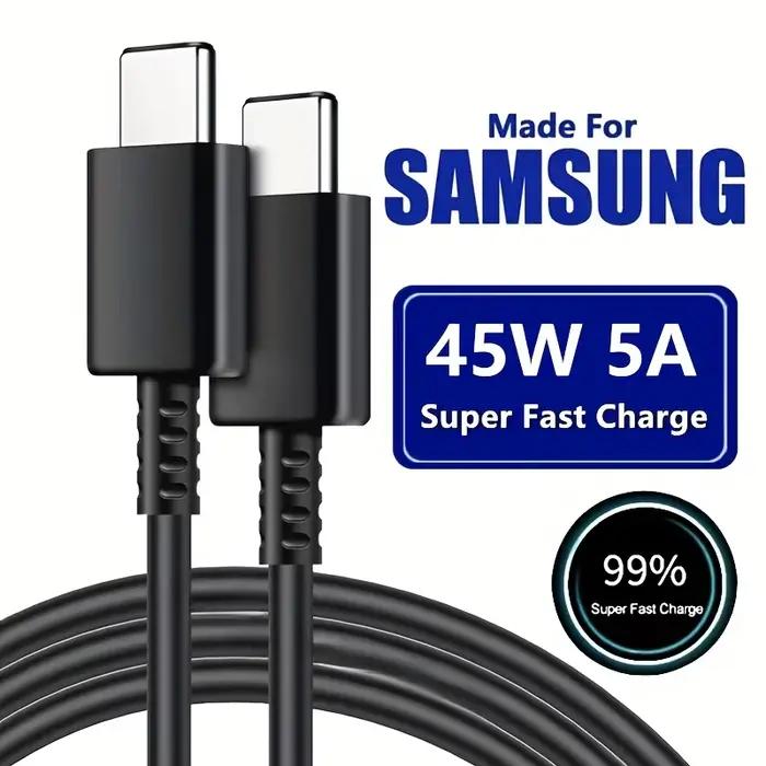 Câble de Charge rapide double USB C 5A PD 45W, pour Samsung S22 S23 S24 Plus Note 20 Ultra A53 A54 A