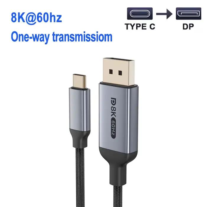 Câble 8K type-c vers DisplayPort bidirectionnel/unidirectionnel 8K @ 60Hz 4K @ 120Hz pour connexion