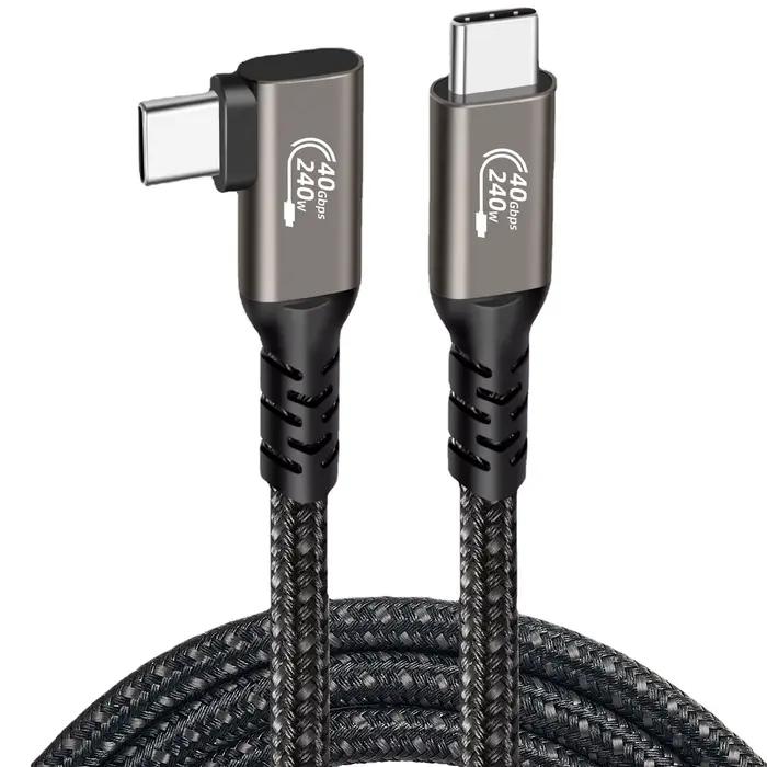 Hannord Thunderbolt 4 90 degrés USB 4 Type C vers USB C câble 40Gbps 8K PD 240W cordon de données de