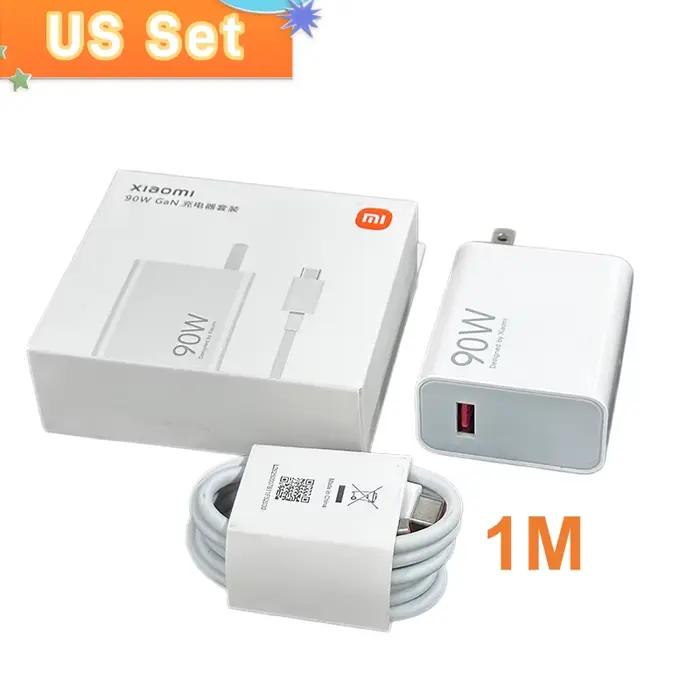 Chargeur Xiaomi 90W Original Charge rapide USB Chargeur 6A Câble de données Type C Adaptateur mural