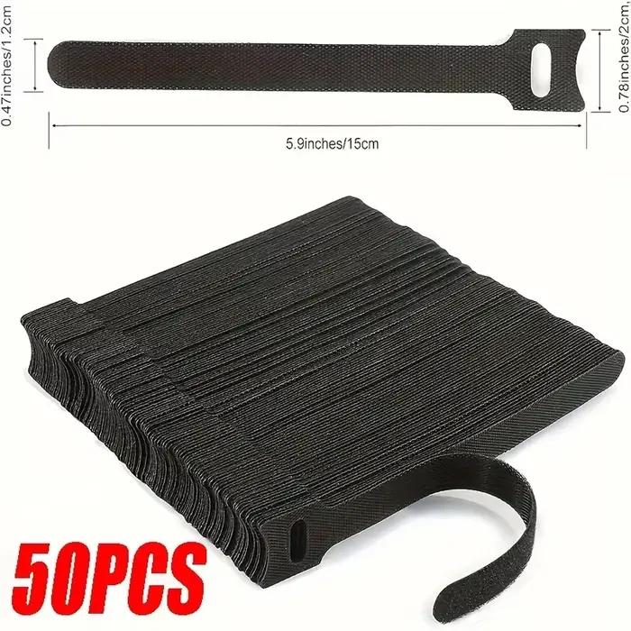 50 pièces Organisateur de câbles, Gestion de câbles, Enrouleur de câbles, Ruban de protection pour a