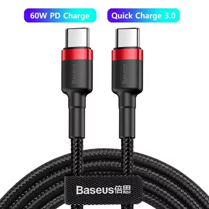 Câble Baseus USB Type C vers USB C 100W/5A PD cordon de charge rapide pour iPhone 17 16 pro Max Macb