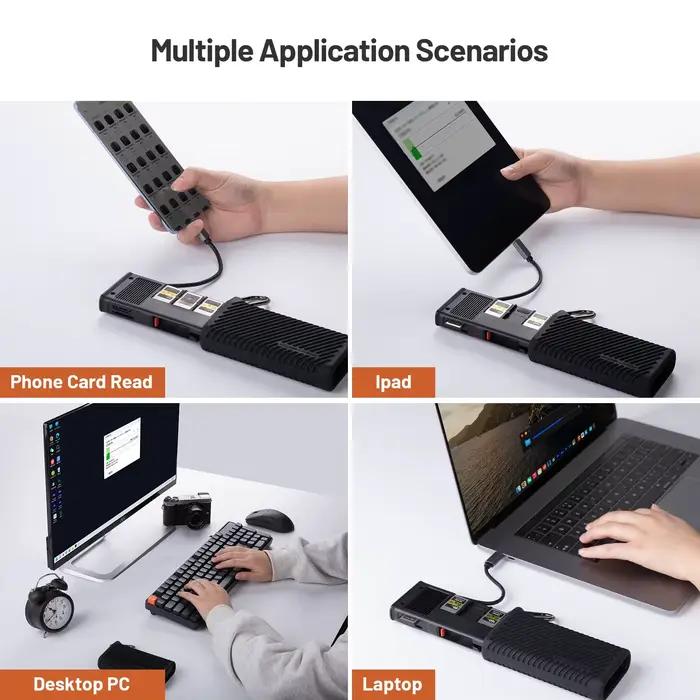 PGYTECH CreateMate lecteur de carte haute vitesse et boîtier SD TF SIM double emplacement transfert