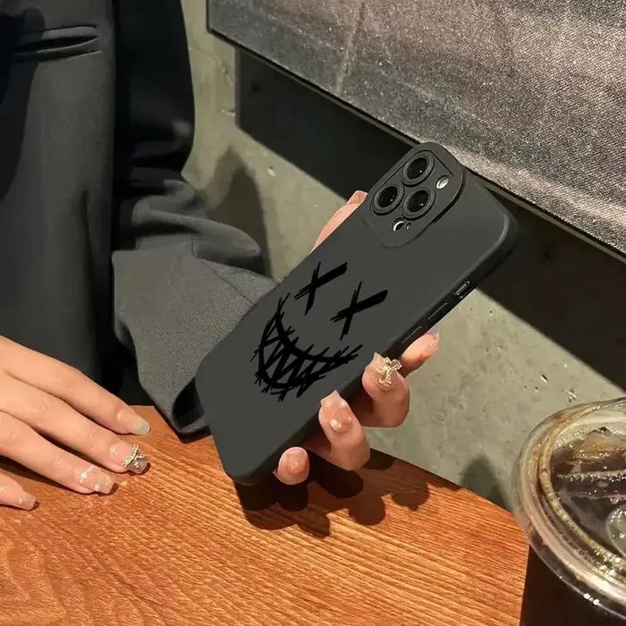 Coque noire imprimée crâne souriant diable, étui souple pour Xiaomi Redmi Note 14 13 12 Pro Plus 5G