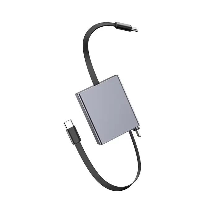 Câble USB rétractable Type C 60W PD à charge rapide pour iPhone 17 16 15 14 13, pour téléphones mobi