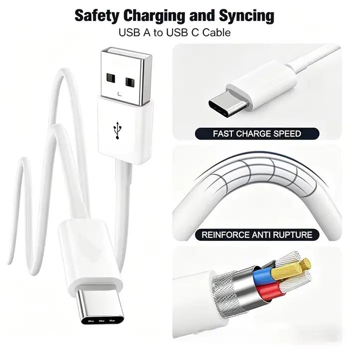 Câble de charge USB-A vers USB-C de 3 mètres, lot de 2, transfert de données rapide pour iPhone 15 1
