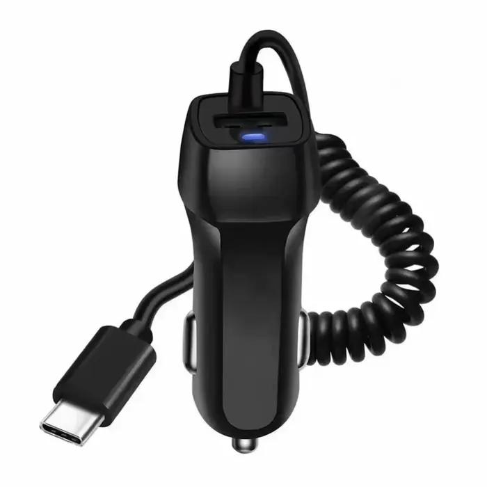 Câble à ressort 48W chargeur de voiture rapide pour iPhone 12 11 XR 8 allume-cigare USB camion charg