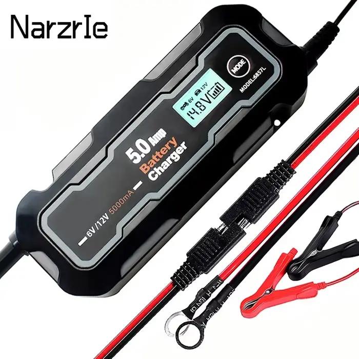 Chargeur de batterie de moto de voiture entièrement automatique 5000mA 6V/12V affichage LCD intellig