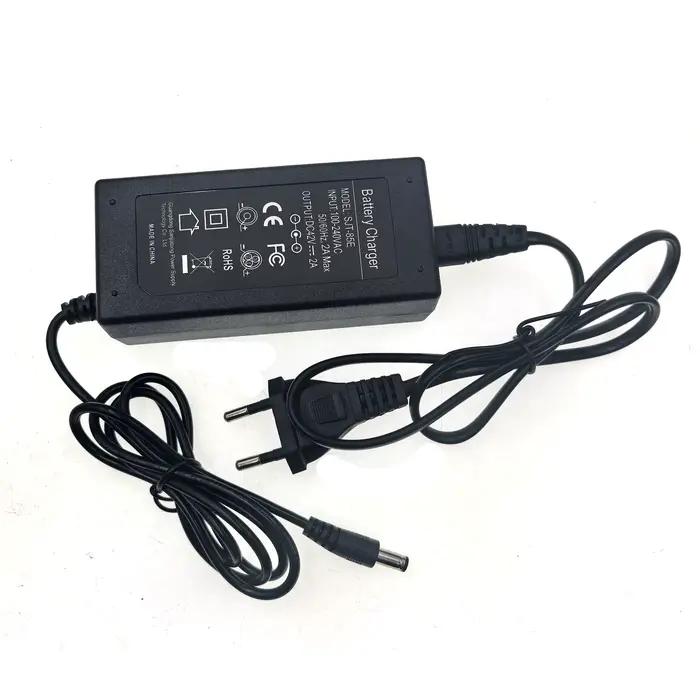 Chargeur Lithium Li-ion li-poly 42V 36V 2A pour batterie série 10 36V avec connecteur DC5525