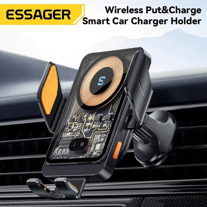 Essager-Chargeur sans fil Qi pour voiture, support de téléphone portable, support de montage sur gri