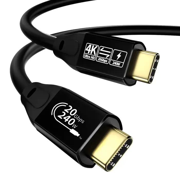 Câble USB C vers USB C 3.2, câble vidéo 4K @ 60Hz, câble USB C vers USB C, câble USB C 240W, câble v