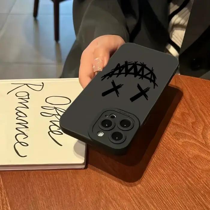 Coque noire imprimée crâne souriant diable, étui souple pour Xiaomi Redmi Note 14 13 12 Pro Plus 5G