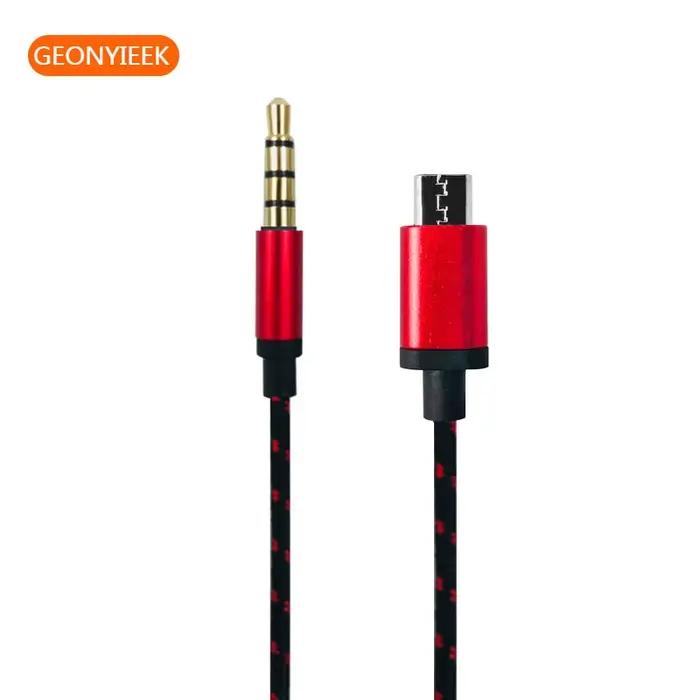 Connecteur de prise micro Usb au câble audio 3,5mm câble auxiliaire de prise casque 3,5mm câble adap
