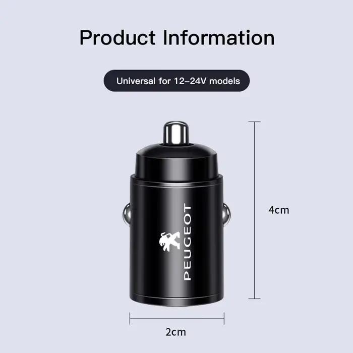 Mini chargeur de voiture 100W, adapté à la Peugeot 206 208 207 3008 308 2008 107 508 607 106 406 407
