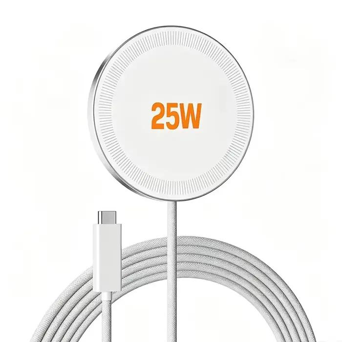 Chargeur sans fil MagSafe 25W pour Apple, support de charge rapide magnétique pour iPhone 17 16 15 1