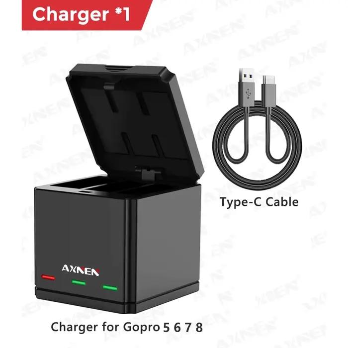 Chargeur de batterie portable pour GoPro Hero12 11 10 8 5, batterie GoPro fore12 11 10 9 8 7 6 5, ac