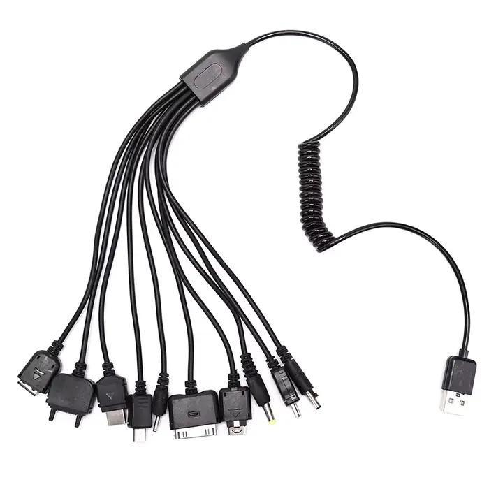 Chargeur universel 10 en 1 pour téléphone portable, multifonction, jeu, câble de chargement USB