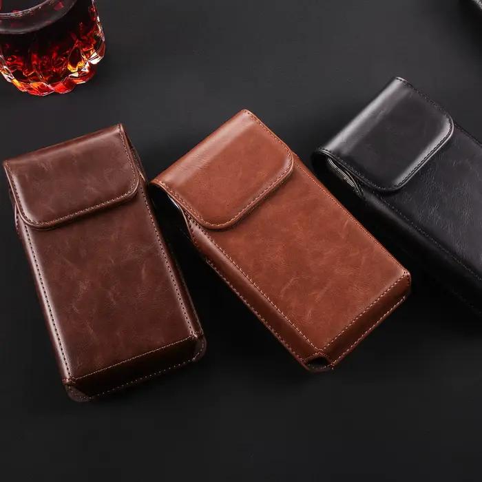 Sac de téléphone à Clip de ceinture en cuir de vache pour hommes, pochette de taille pour Samsung Ga