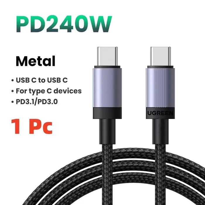 Câble USB-C vers USB-C UGREEN PD3.1 240W, charge rapide 5A pour ordinateur portable MacBook Pro Air