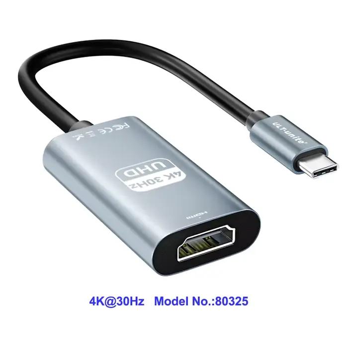 Adaptateur de Type C vers HDMI, convertisseur USB C vers HD-MI HDTV 8K USB 3.1, câble compatible HDM