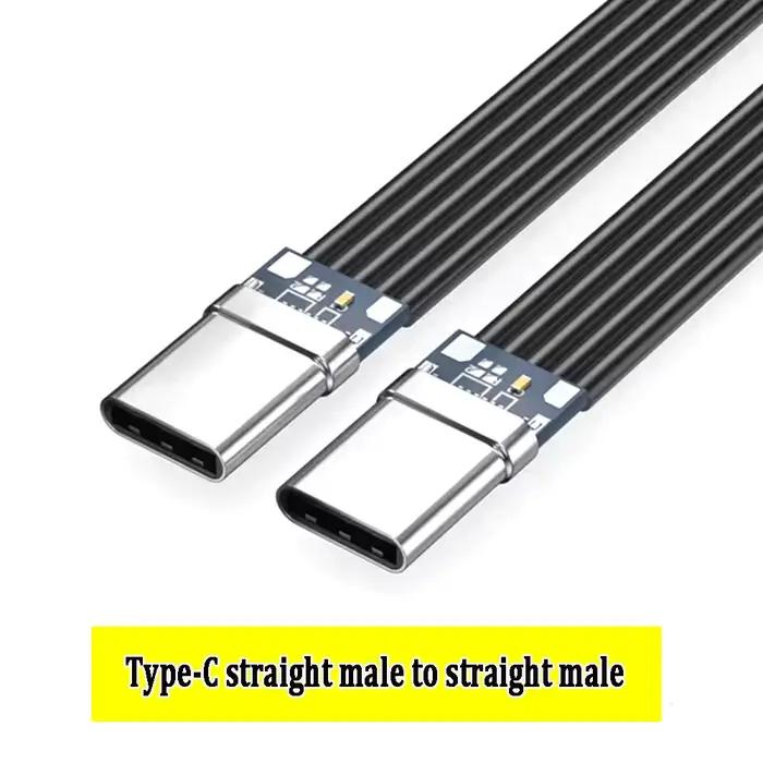 Câble plat Flexible USB 3.1 type-c 40K 60Hz type-c mâle à mâle/femelle données coude en forme de L A