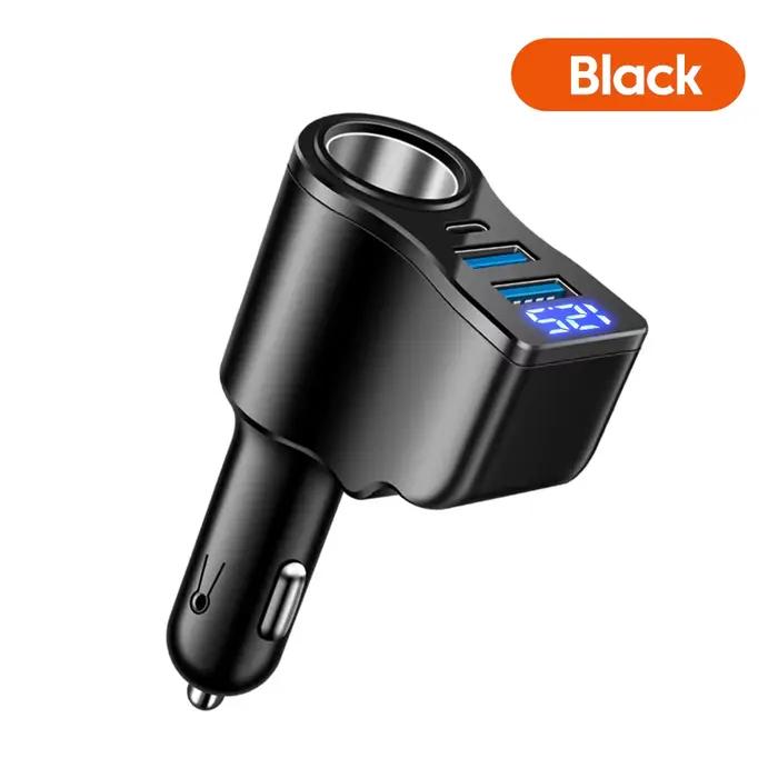 Adaptateur d'alimentation pour allume-cigare de voiture, 66W, 4 ports, affichage numérique, 3.1 A, U
