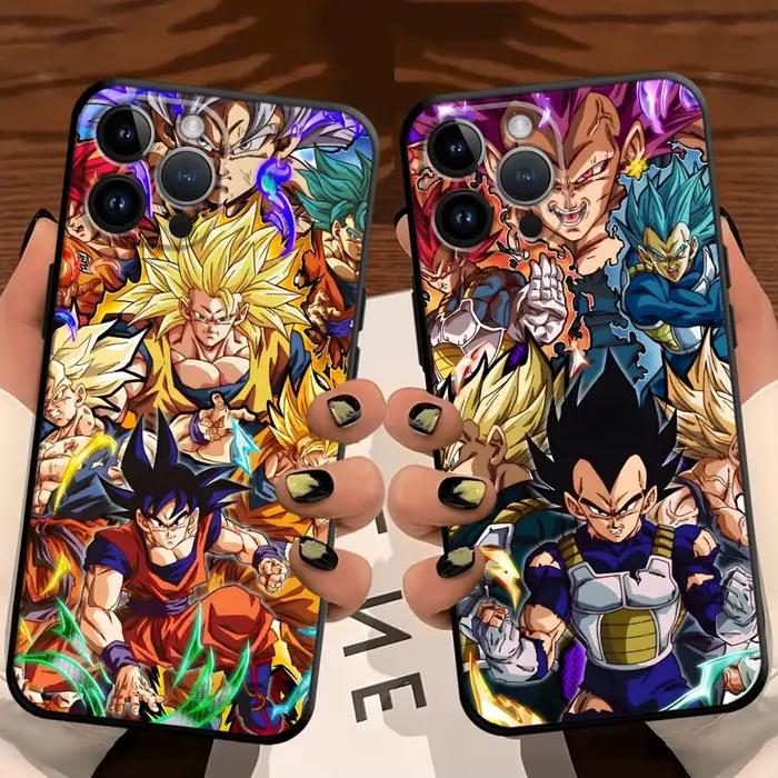 Dragon Ball Goku végéta étui pour iPhone 17Air XR 15 16 14 Plus 13 12 11 17 Pro Max XS Max 7 8 noir