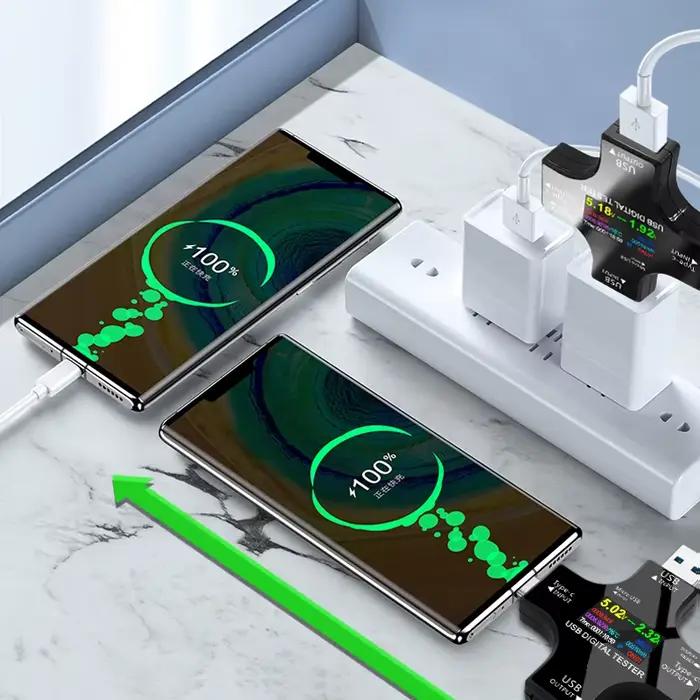 Testeur de tension USB multifonctionnel, moniteur de compteur de courant, charge rapide, détection d