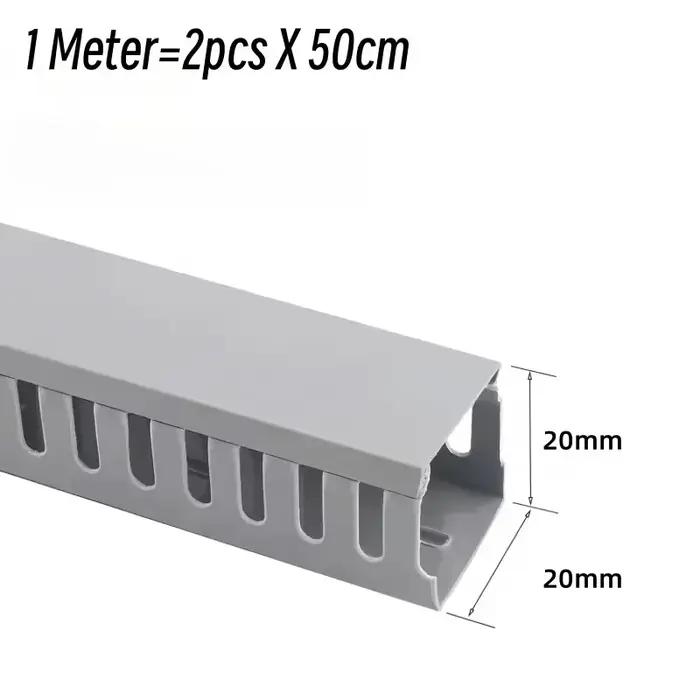 Conduit de câblage gris PVC sous le bureau gestion des câbles 100 cm câblage à fente ouverte câblage