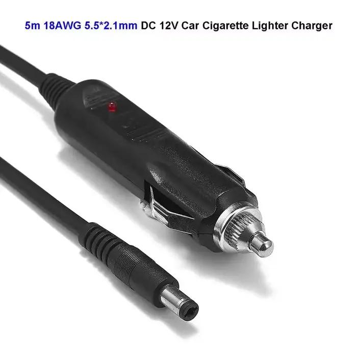 Chargeur de voiture DC 5.5x2.1mm, allume-cigare 12V 24V, adaptateur d'alimentation 18awg, câble d'ex