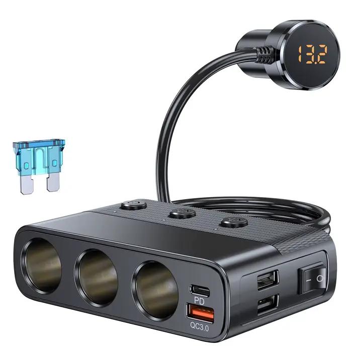 Chargeur de voiture multifonction 127W, Super Flash, adaptateur de tête de Conversion allume-cigare