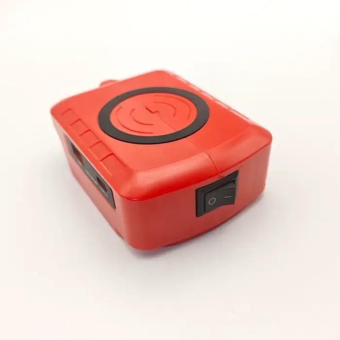 Chargeur de téléphone sans fil pour batterie Li-ion 18V Makita/Dewalt/Milwaukee, adaptateur USB avec