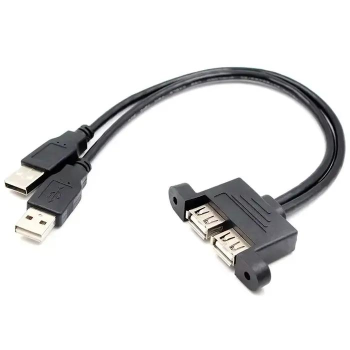 Câble d'extension double USB mâle à femelle, câble d'extension double Port Usb3.0 avec trous de vis