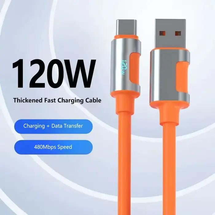 Câble de charge rapide 120W Type-C pour téléphones mobiles et tablettes