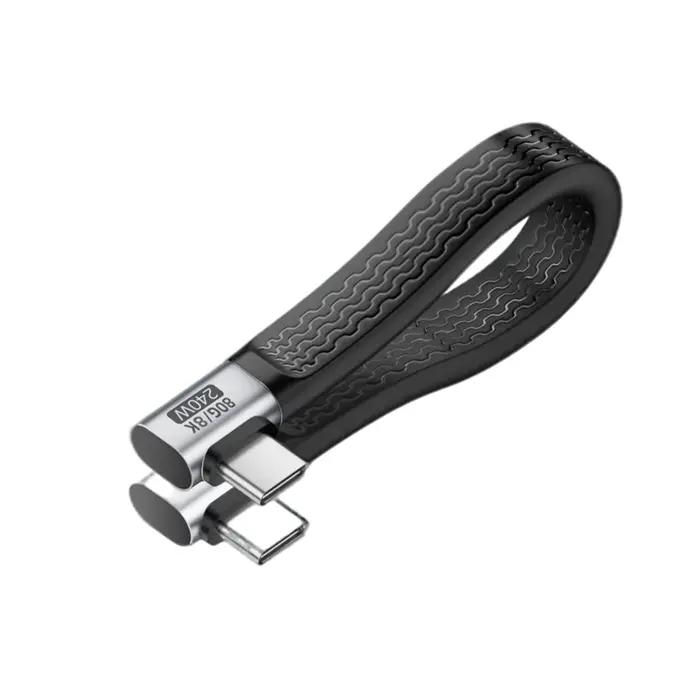 Câble USB4 240W USB-C vers USB-C, 8K@60Hz, coudé à 90 degrés, câble de charge rapide USB-C, transfer