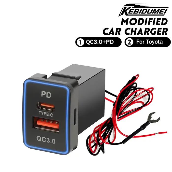 KEBIDUMEI 12 V/24 V chargeur de voiture PD QC3.0 chargeur prise adaptateur secteur prise USB avec câ