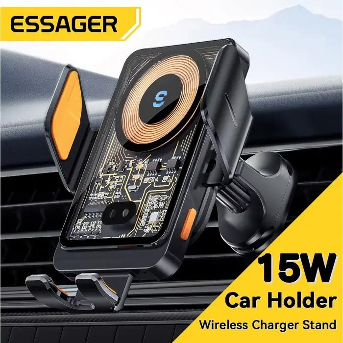 Essager-Chargeur sans fil Qi pour voiture, support de téléphone portable, support de montage sur gri