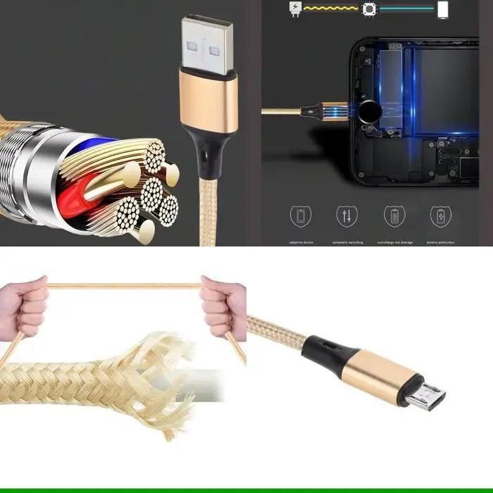 U55C câble chargement Multi câble Multi USB câble chargement USB Nylon tressé Type C Micro USB 3 in1