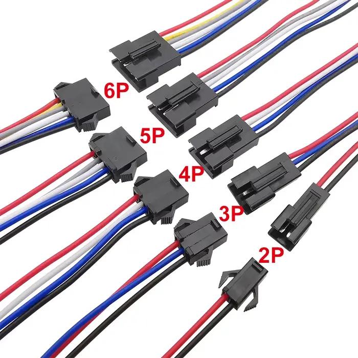 5 paires JST SM 2P 3P 4P 5P 6 broches mâle femelle prise câble connecteur LED bande DC câble d'alime