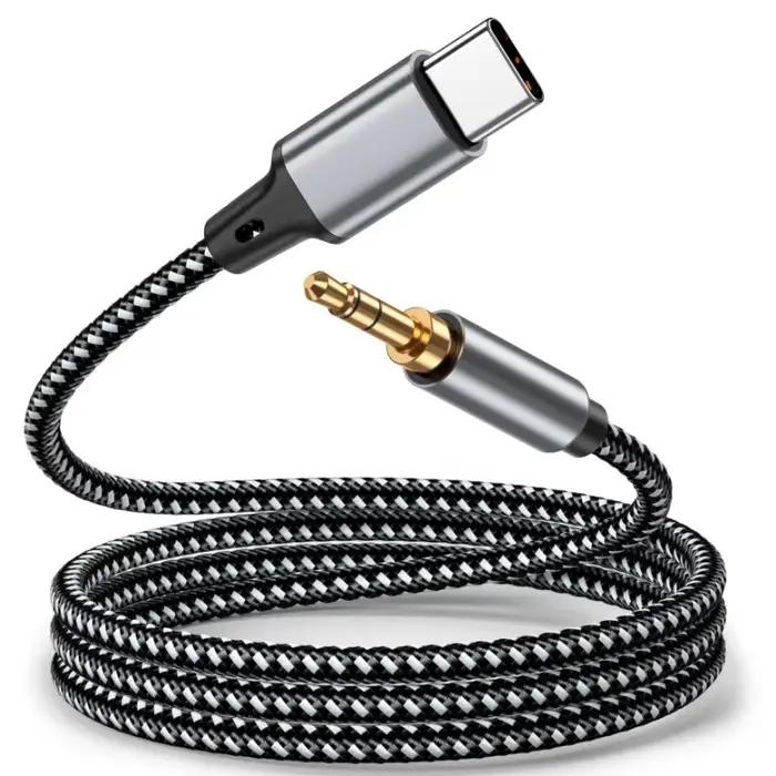 1m 1.5m 2m USB Type C à 3.5Mm Jack AUX câble DAC USB-C adaptateur Audio pour téléphone casque voitur